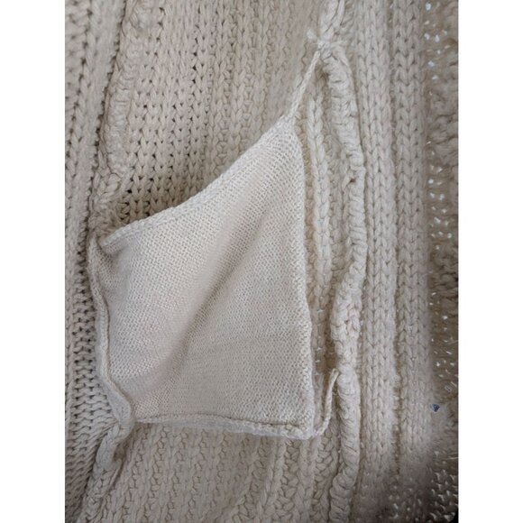 Kimchi Blue Chunky Cable Knit Cream Long Cardigan Sweater Pockets Womens Size M - Picture 7 of 8